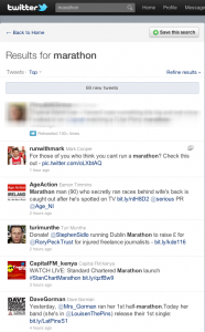 Twitter search for Marathon
