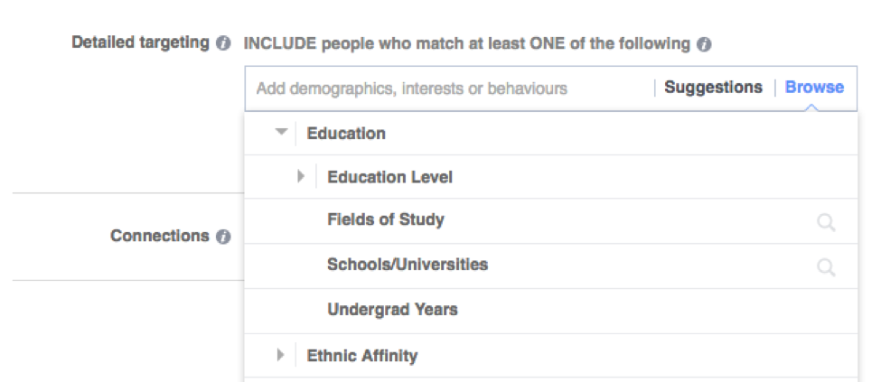 Facebook Education Level Targeting