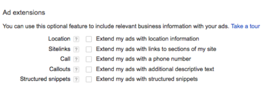 AdWords ad extensions