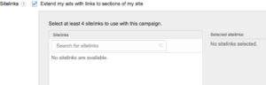 AdWords site links extension