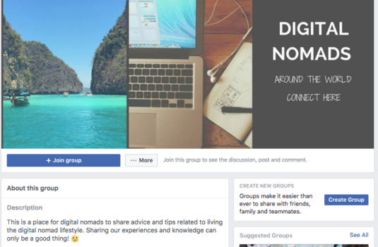 Facebook Group example 